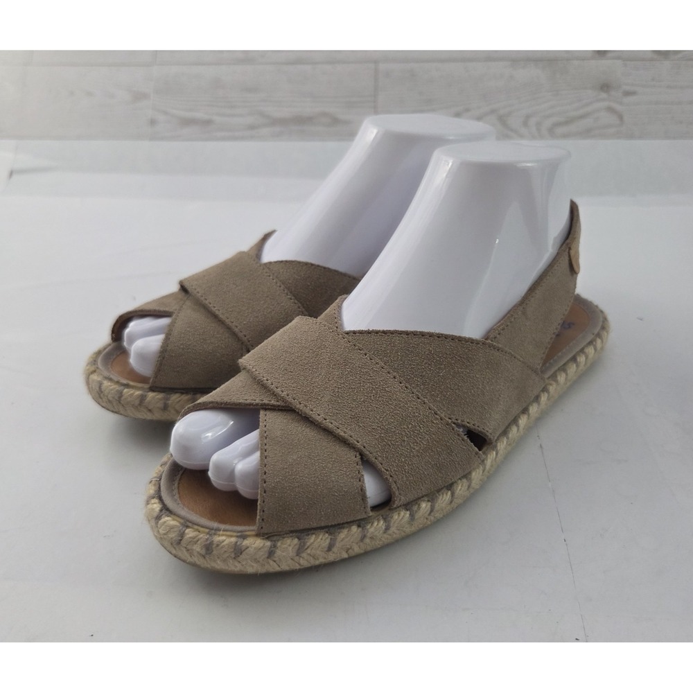 Verbenas Espadrille Sandals Womens 37 US 7 Tan Slingback Summer Resort Coastal